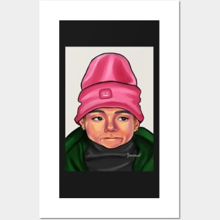 Pink Beanie Taehyung Posters and Art